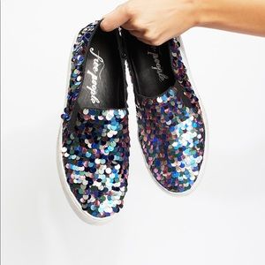 Free People bouquet sequins slip on sneaker shoe